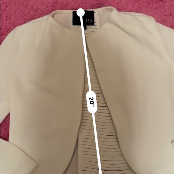 White Open Blazer w/ Slit Design Back - Picture 3 of 7